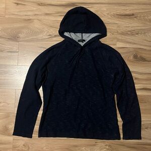 Vince Mens Double Layer Heather Navy and Grey Hoodie Sweater